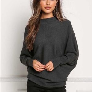 Zara Knit Charcoal Dolman Sweater